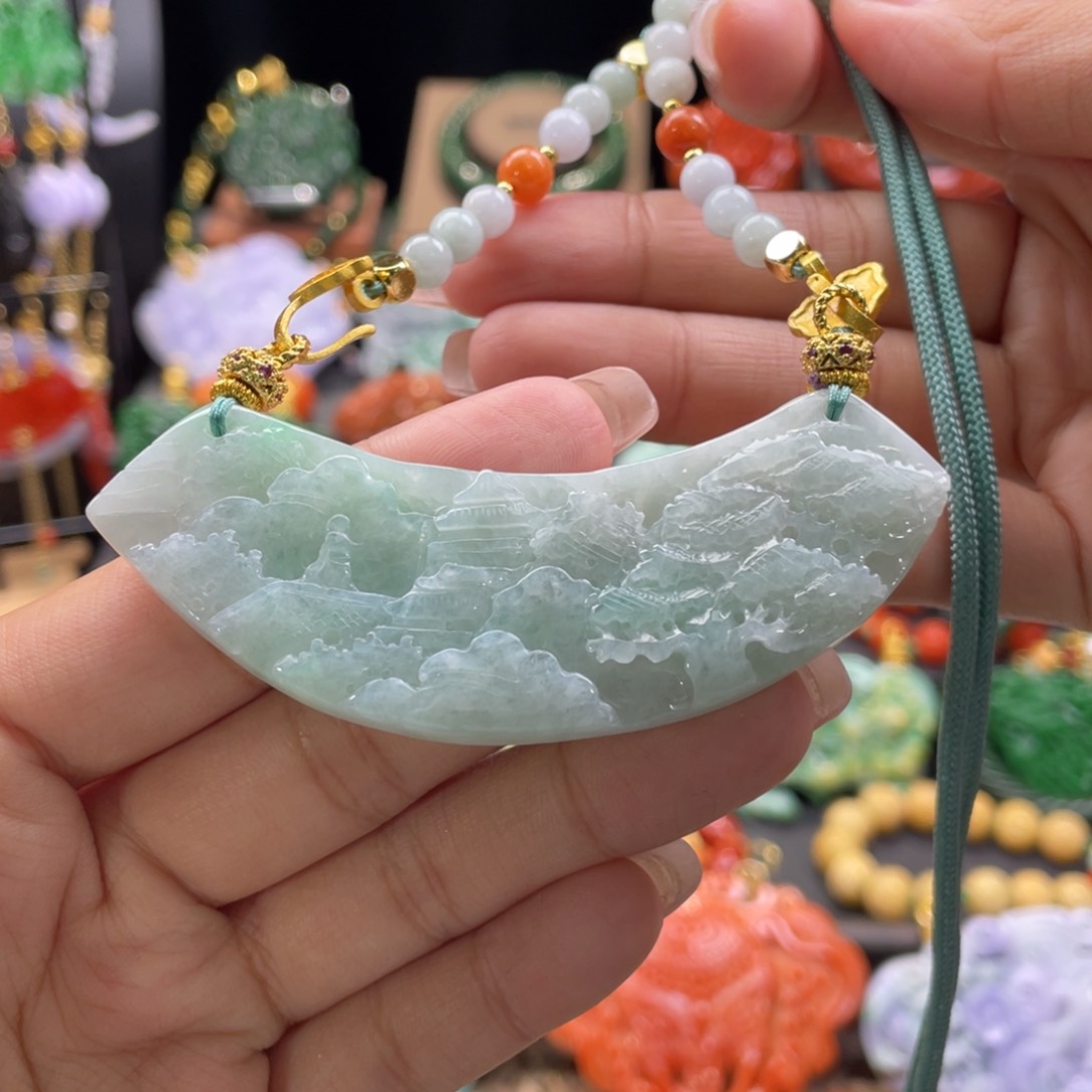 翡翠颈饰未镶嵌代编织