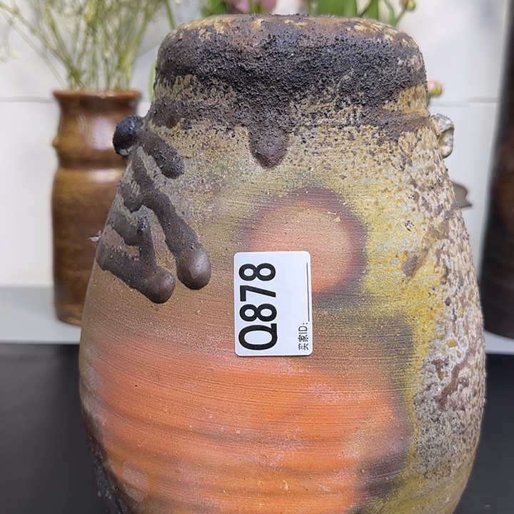 备前烧作品备前烧花**华