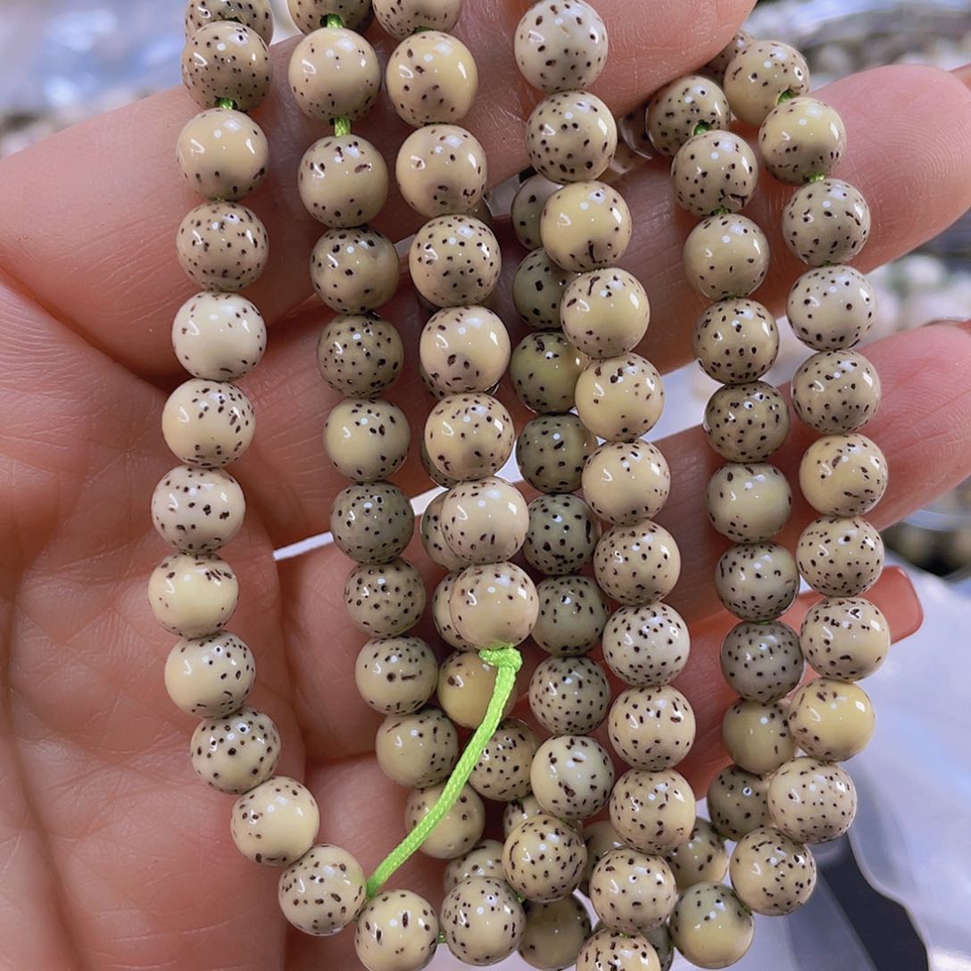 星月菩提吊坠石玉料糯冰圆珠尺寸6