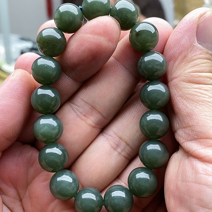 【闪购商品】未镶嵌手链和田玉12且末蓝