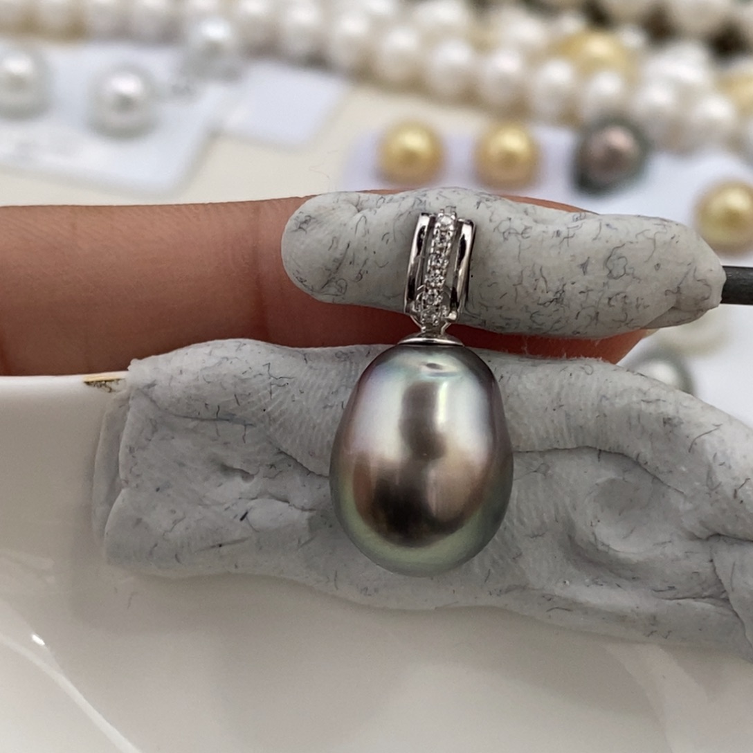 裸珠海水珍珠大溪地铂金灰炫粉11m（不含配件）