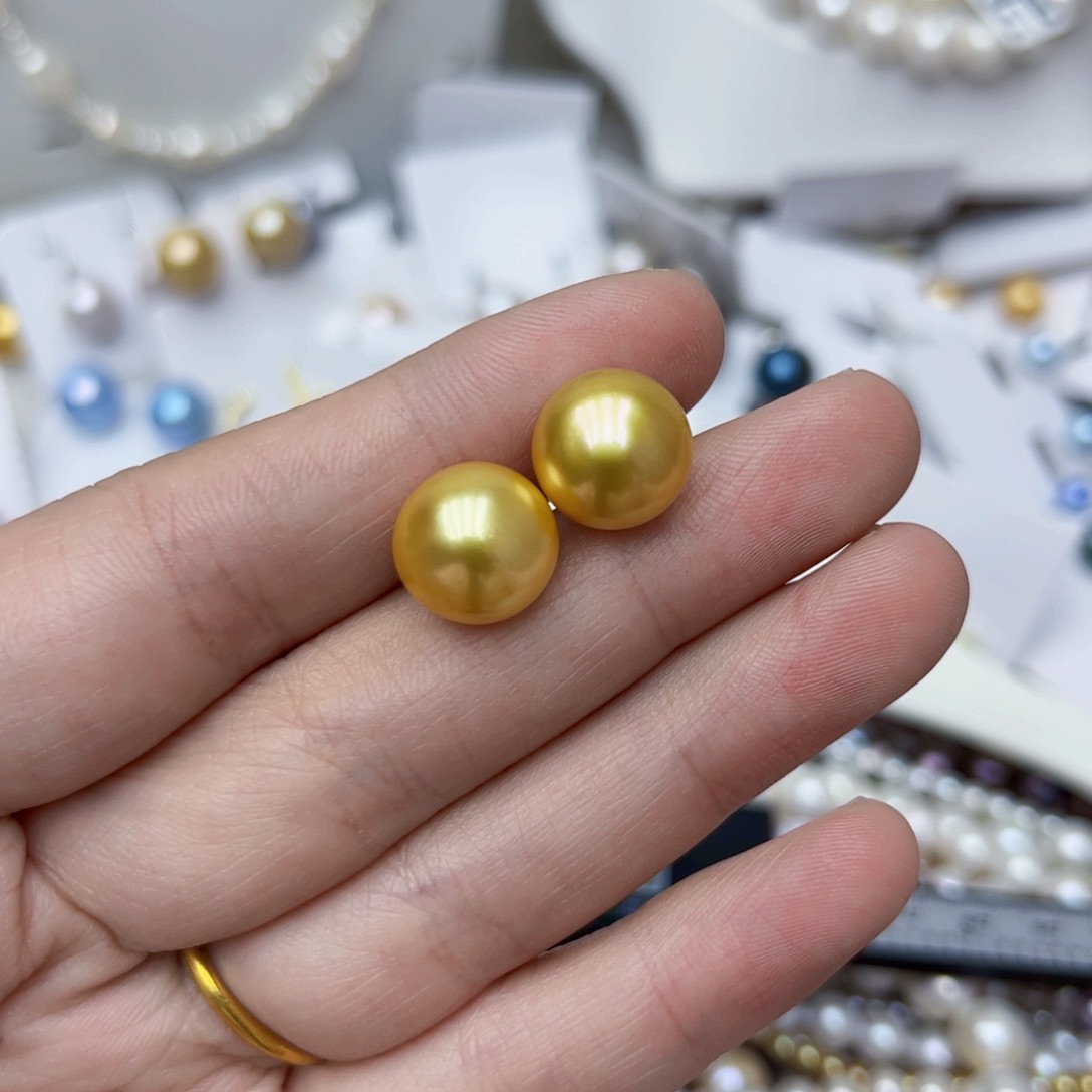 淡水珍珠耳饰银S925镶嵌