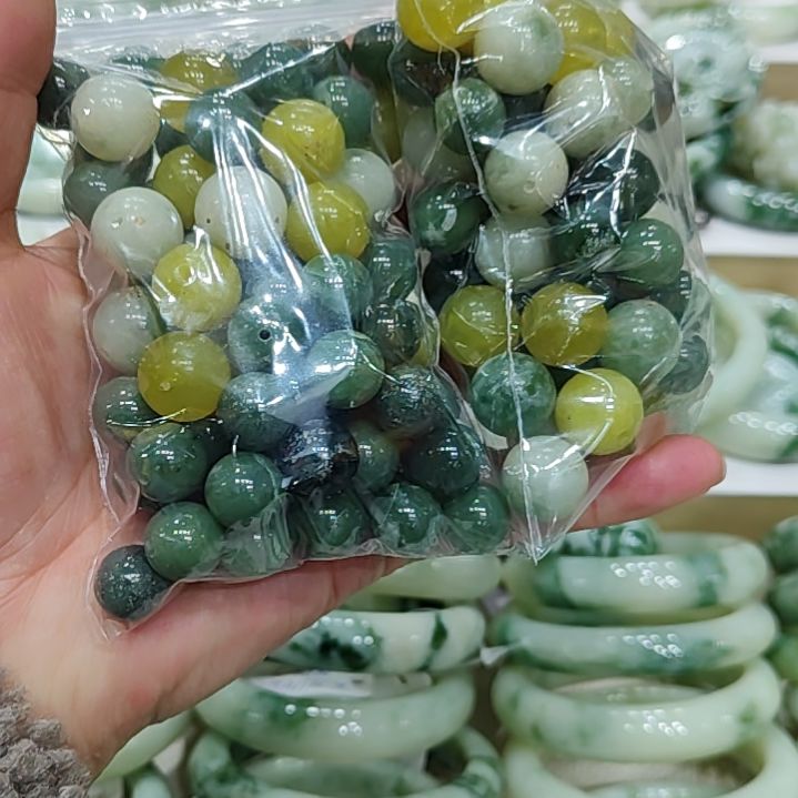 蛇纹石玉珠宝半成品未镶嵌瑕疵珠子多样性拍一发一