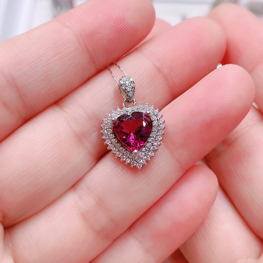 石榴石吊坠(不含链)银S925镶嵌