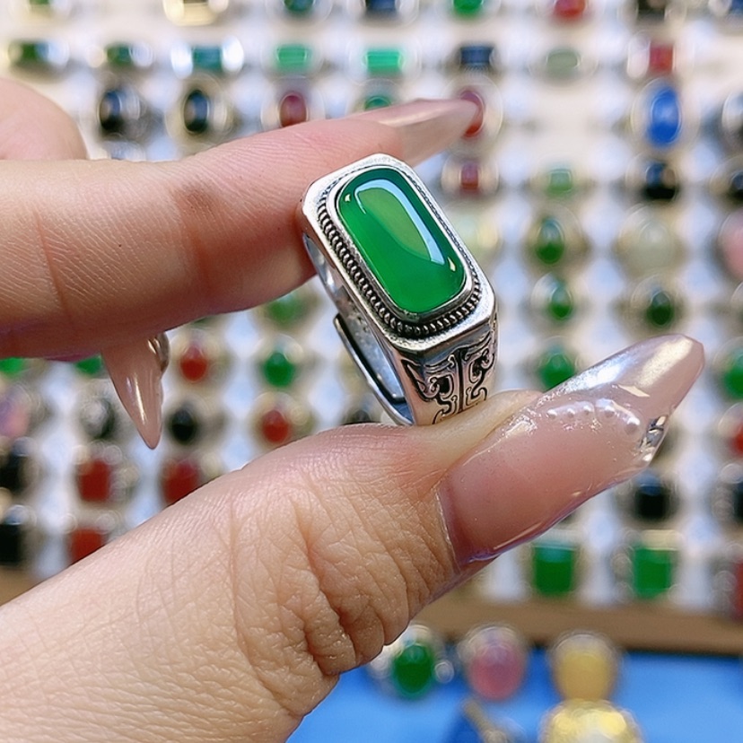 【闪购商品】玛瑙/玉髓戒指银S925镶嵌?***?