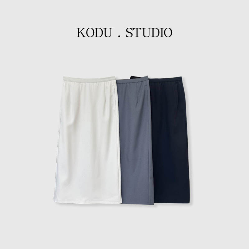 【刻度KODU】JR-5039春季新品气质显瘦松紧腰软糯垂感中长半身裙