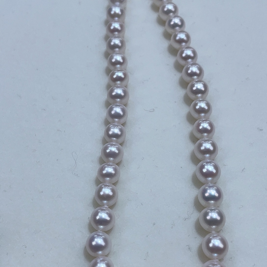 淡水珍珠颈饰银S925镶嵌6.6m炫彩通透