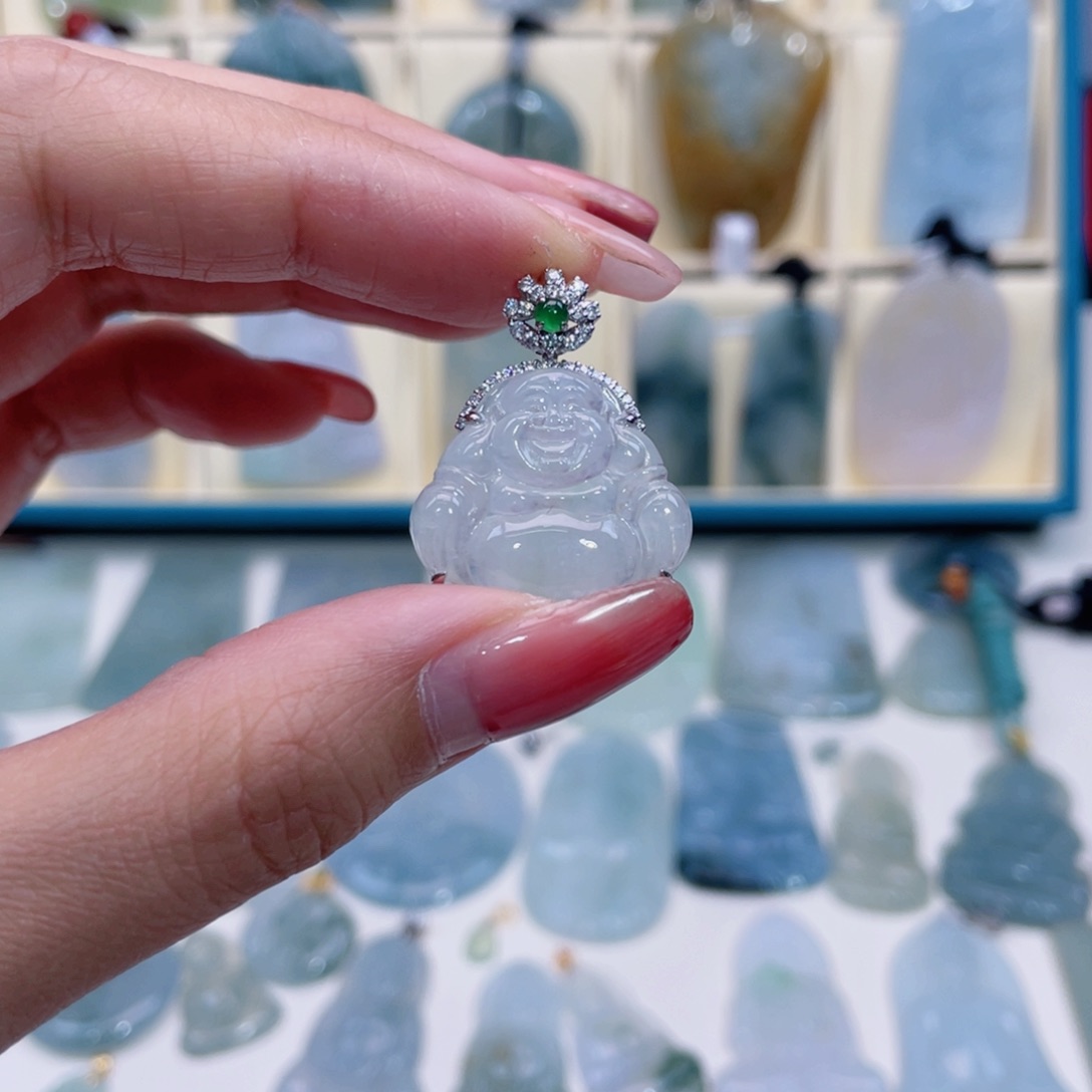 翡翠颈饰18K金镶嵌宜*