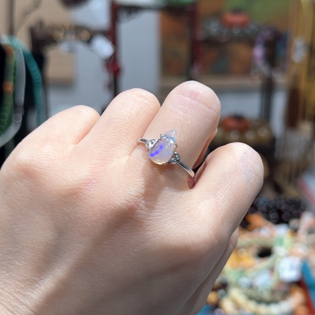 欧泊戒指银S925镶嵌戒指1号