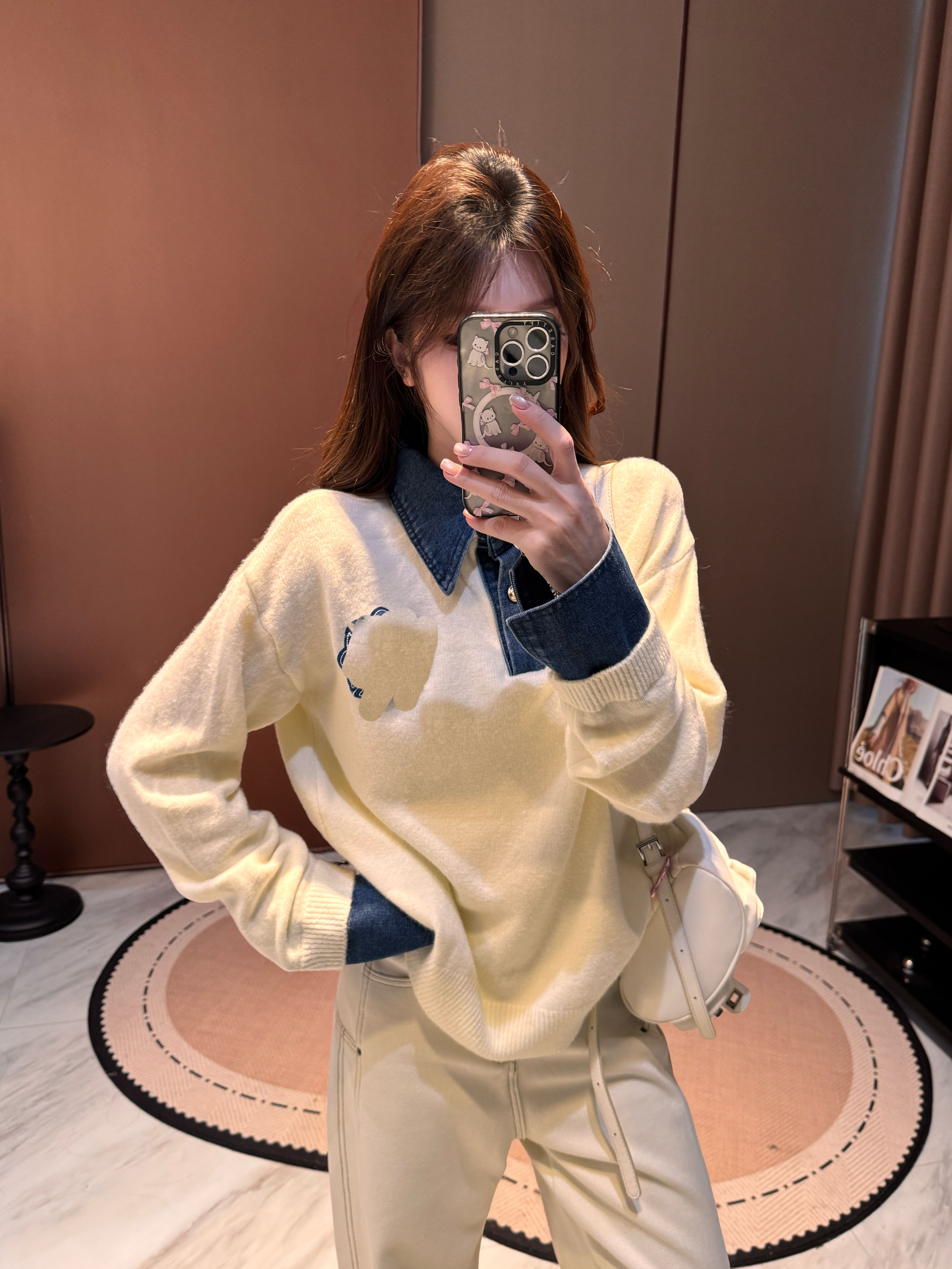 李馨儿【灵动岛】显瘦气质条纹洋气宽松百搭套头早秋秋冬毛衣