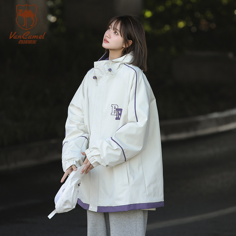 VANCAMEL/西域骆驼春秋休闲百搭情侣连帽外套CYJK9298