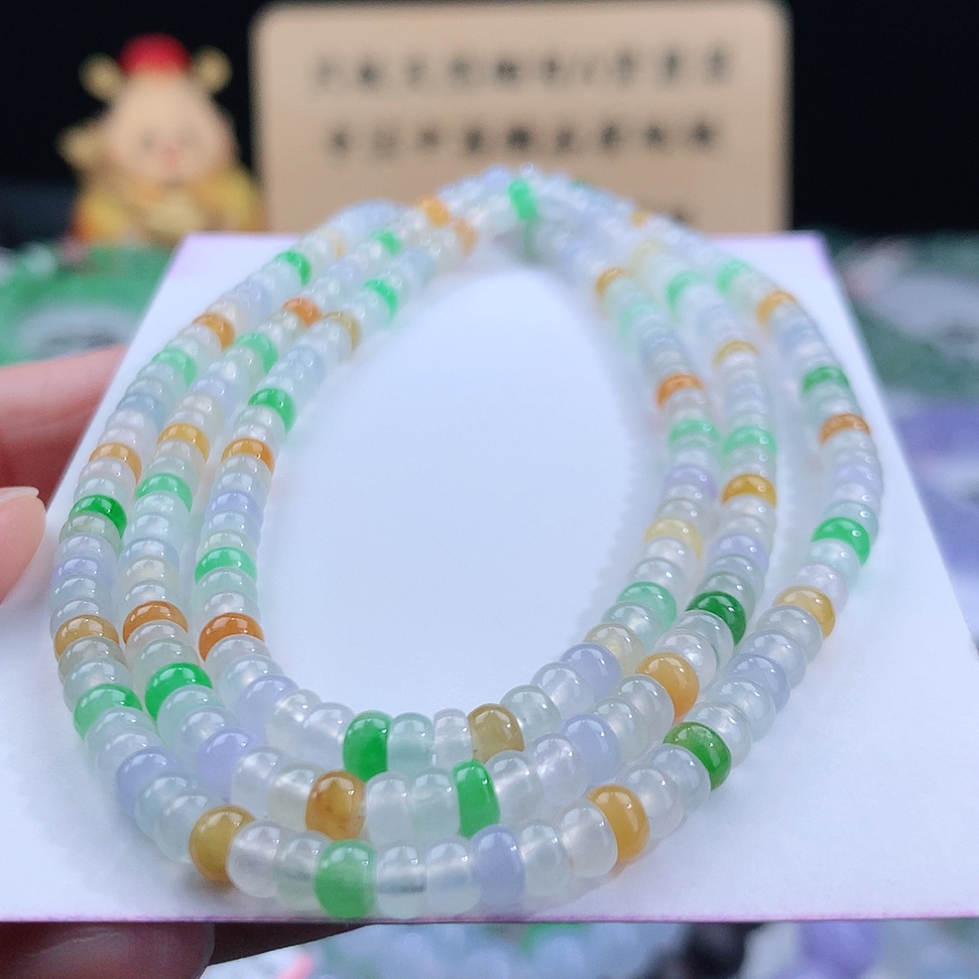 翡翠手链未镶嵌卡4mm