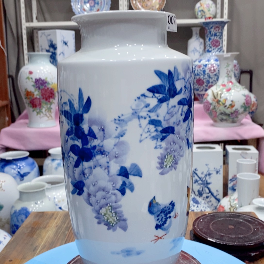 摆件景德镇陶瓷冬瓜瓶