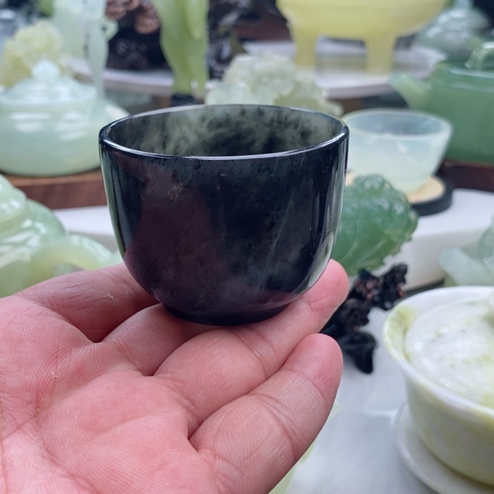 岫玉四大名玉杯80cc未镶嵌