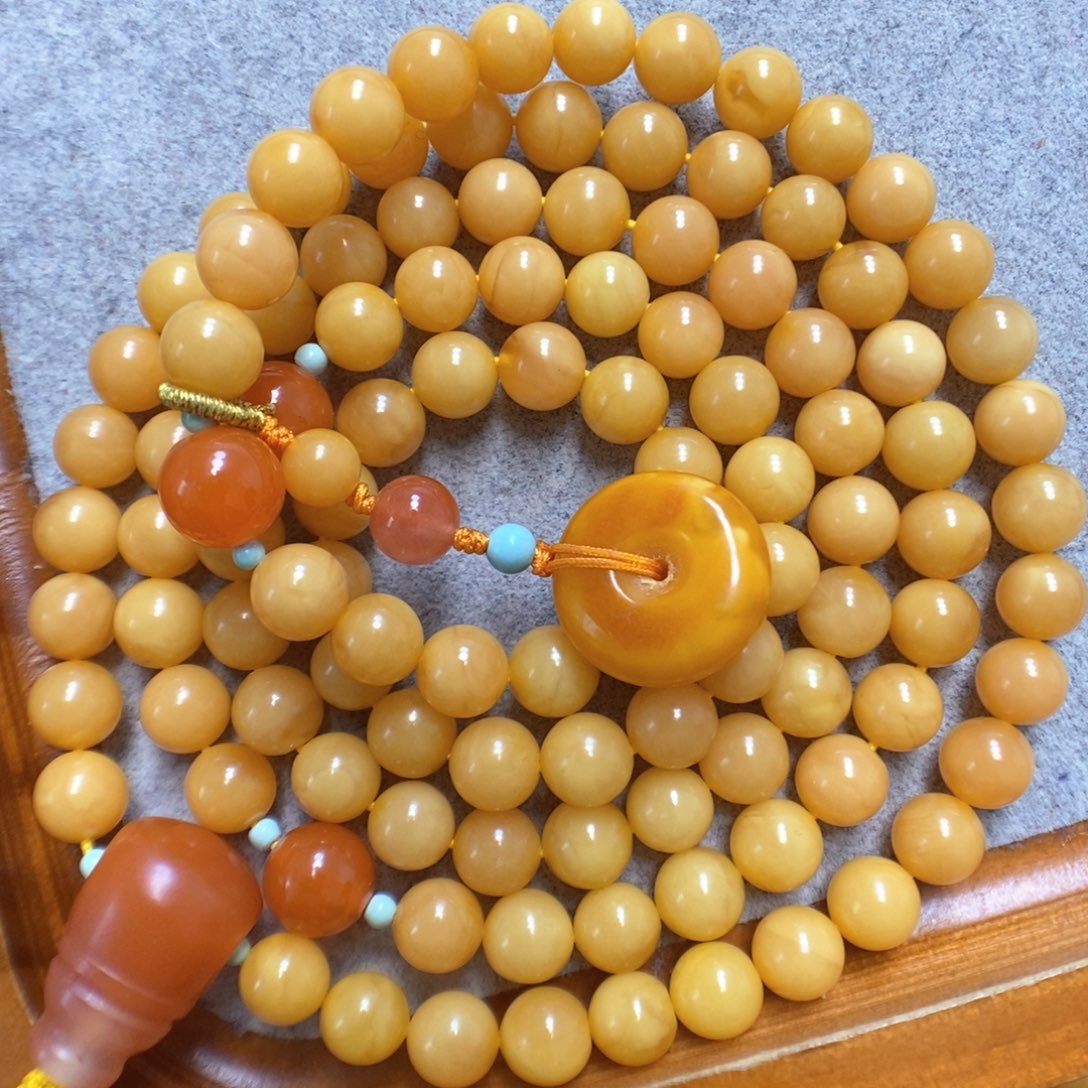 蜜蜡项链未镶嵌蜜蜡108