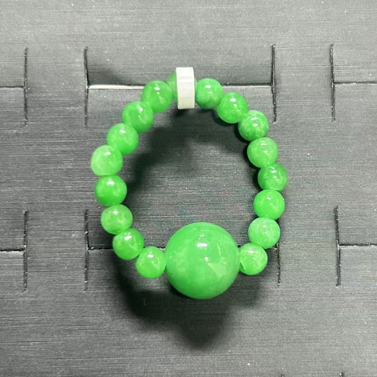 手链 绿翠色圆珠戒指饰品