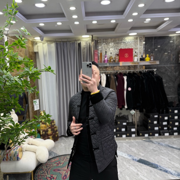 【三叔·潮流】时尚高定男士轻薄立领盘扣丝绒中国风休闲外套 7169