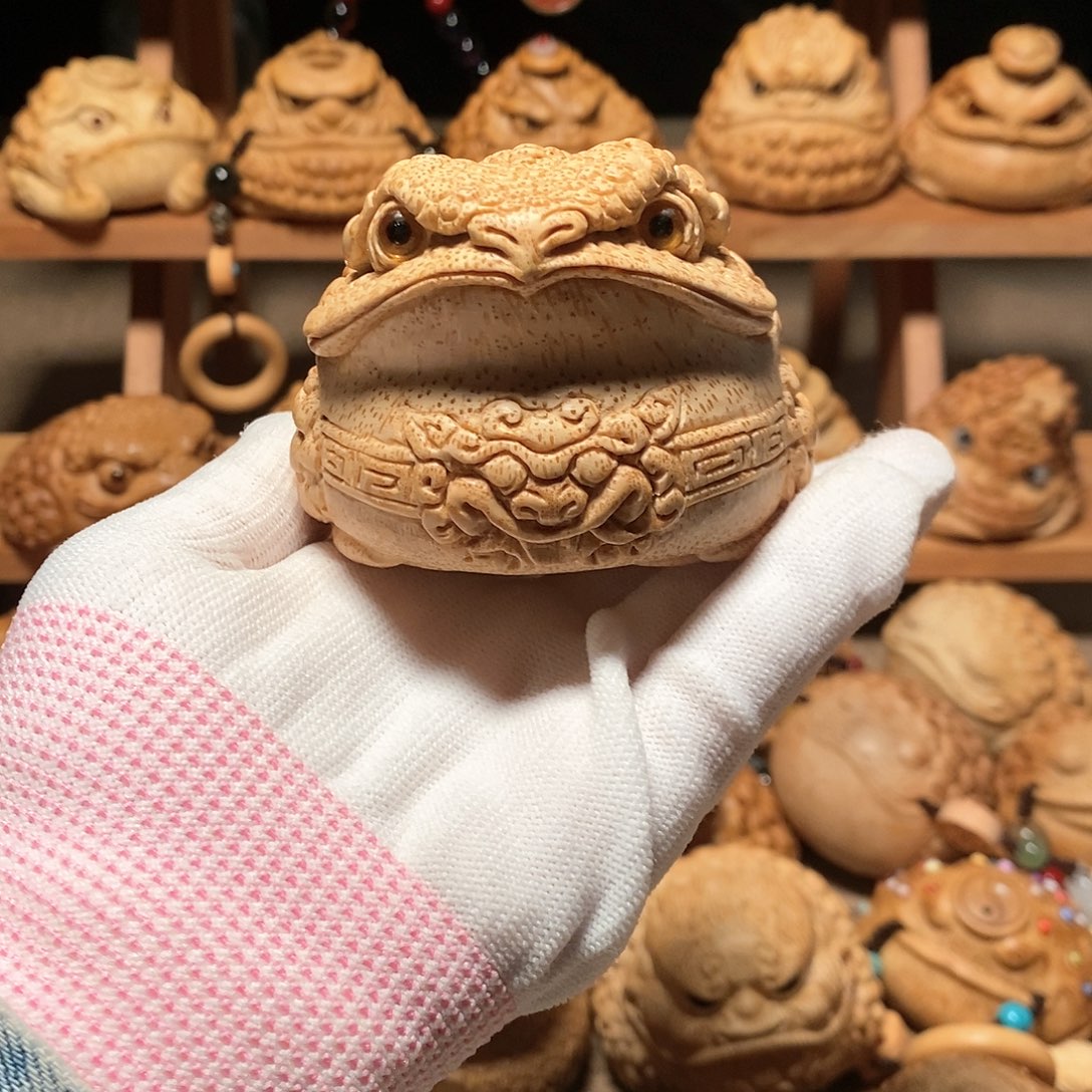 竹周*竹根雕金蟾竹根雕