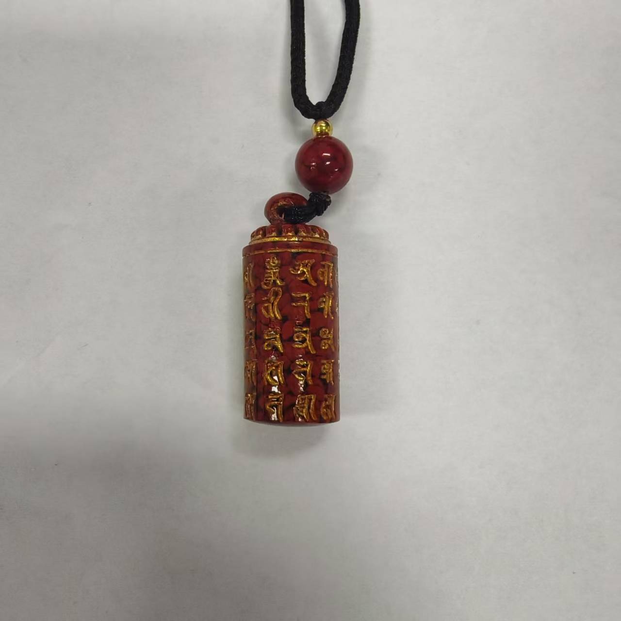 含辰砂工艺品N027-经典晶体圆柱形吊坠