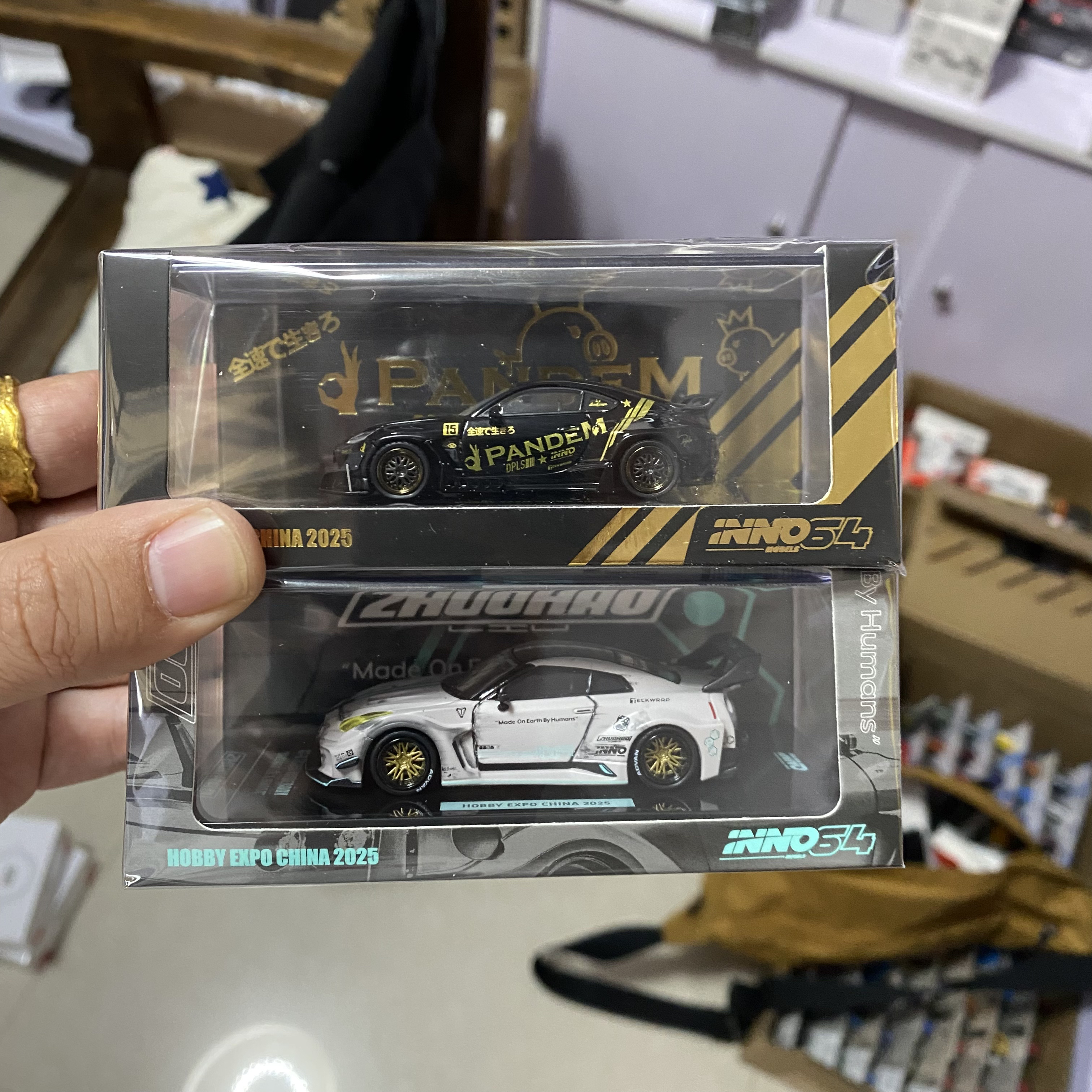 inno合金车模北京模型展限定双车r35 gr86 合金车模
