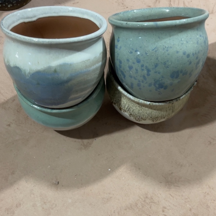 紫砂花盆口径15高度13四个正品