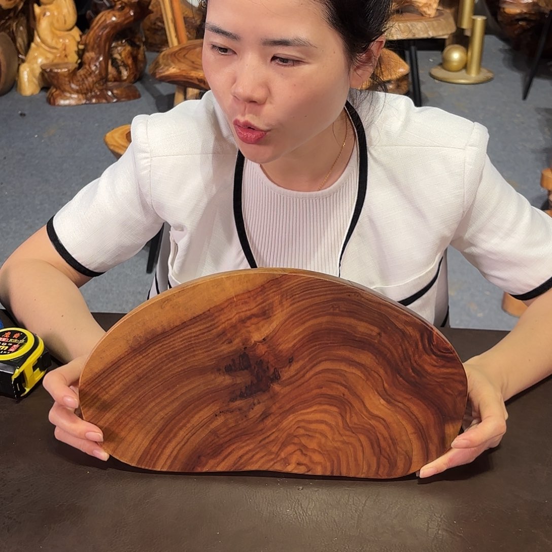 香樟木干泡花瓶果盘摆件三足