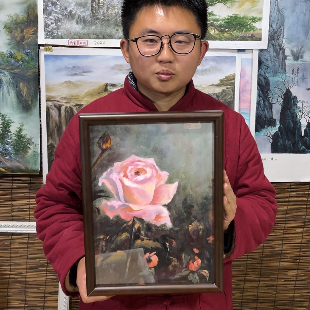 油画行路人东宽宽宽