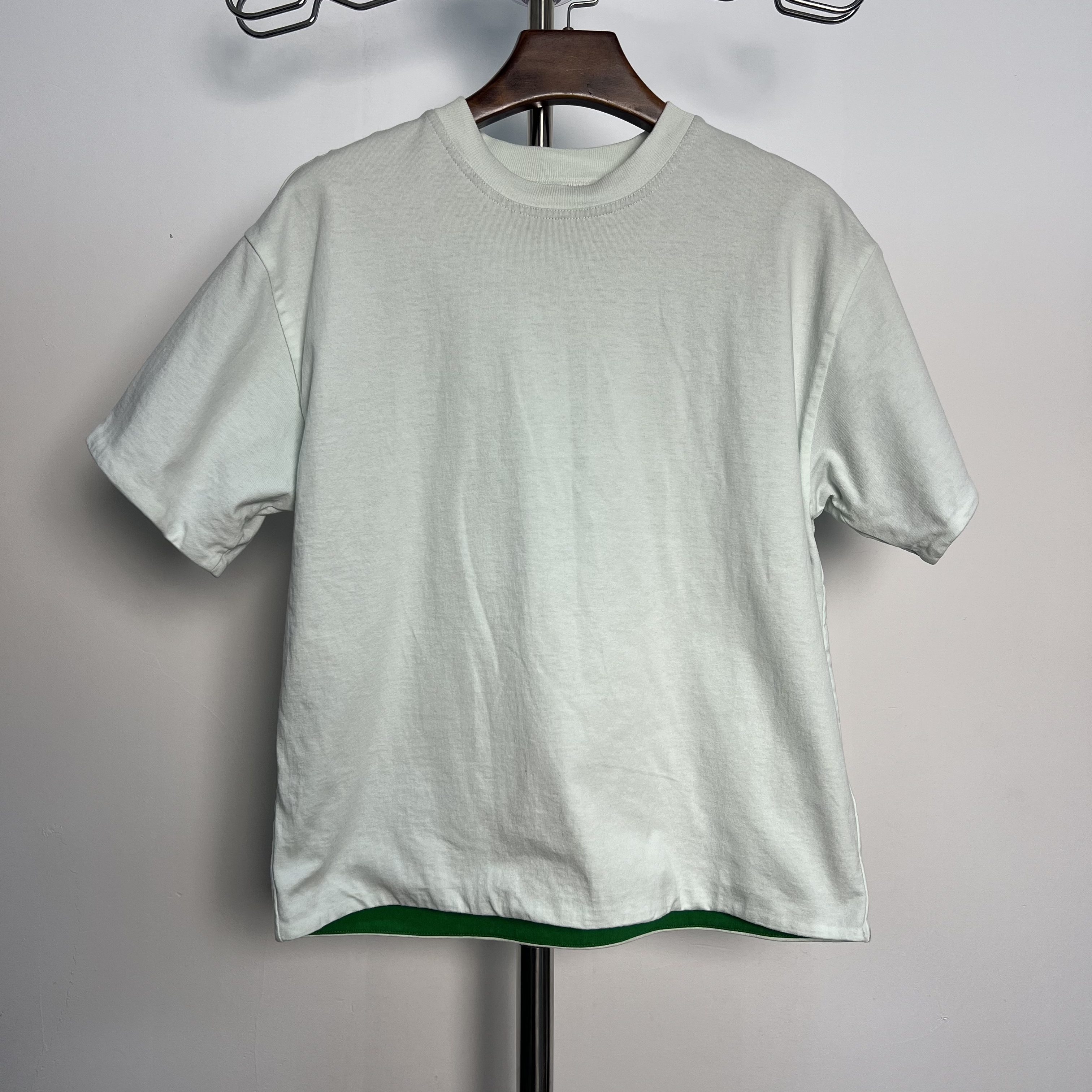 99新 BOTTEGA VENETA/葆蝶家 白绿双面穿短袖/双层/XS码/0108