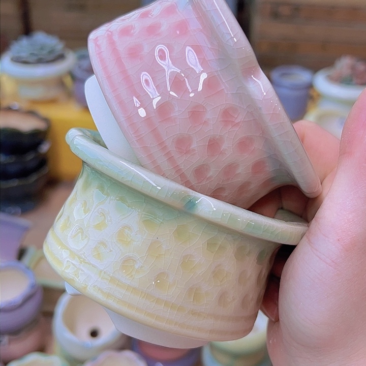 红陶陶瓷花盆当场满12包邮