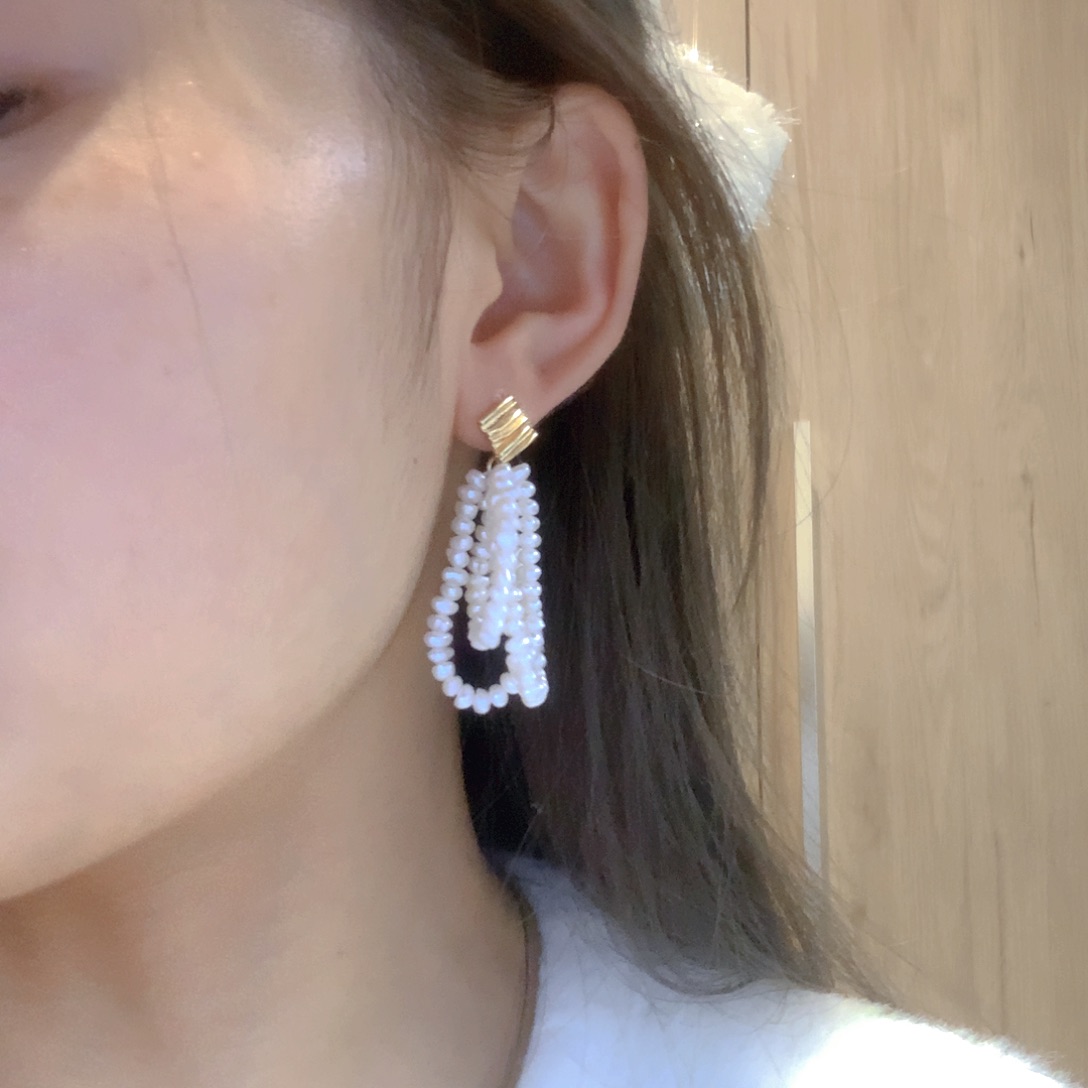 淡水珍珠耳饰银S925镶嵌