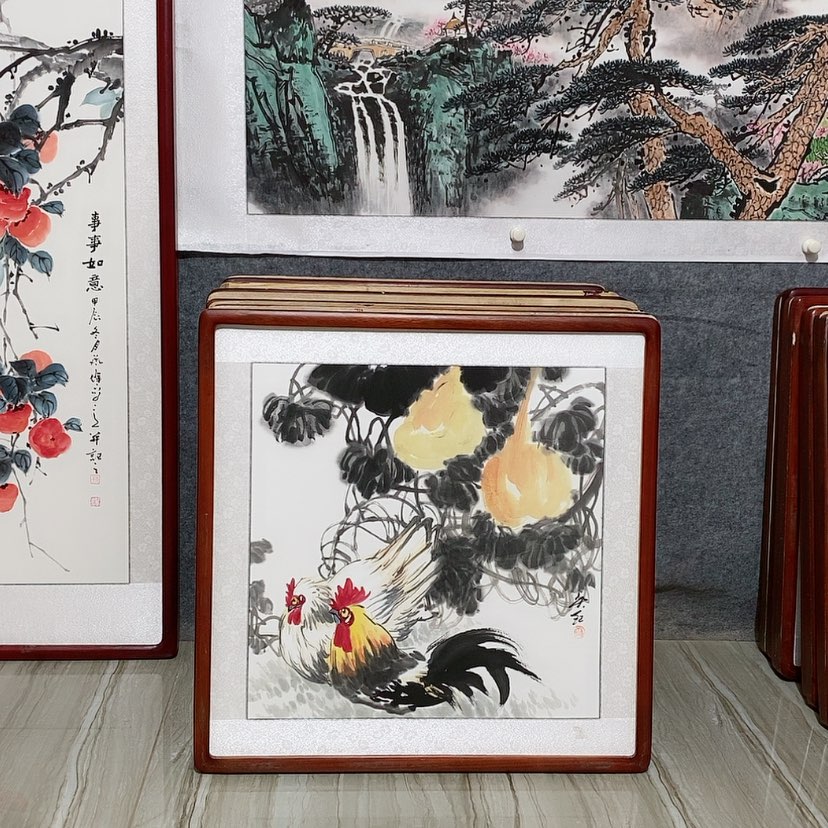 【闪购商品】国画书画作品带框65×65厘米