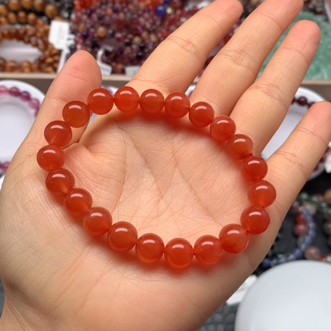 水晶手链未镶嵌满红兔毛9