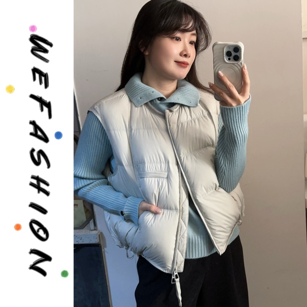 【WE】 韩系小众设计感黑色圆领坎肩马夹