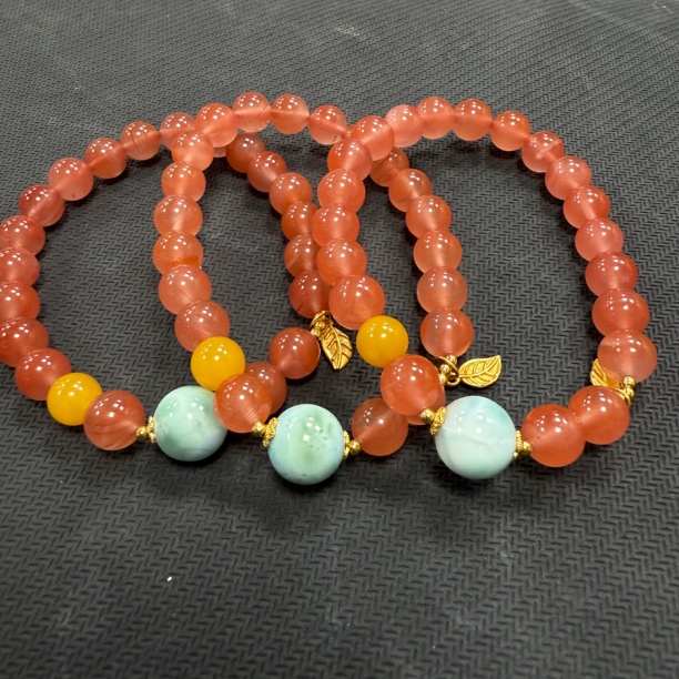 【小宝晶选】原创南红单圈手链 多样性发一件 约7-10mm 458XBLQ