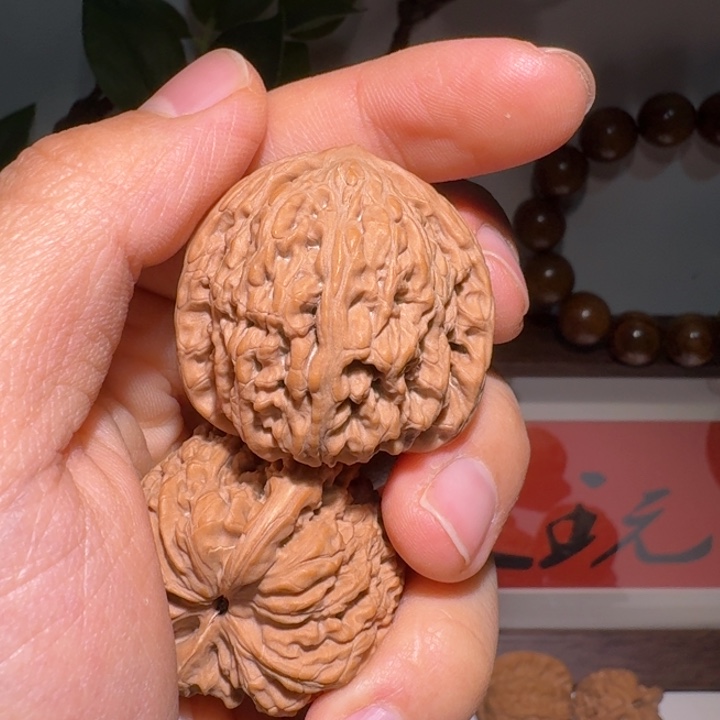 吊坠文玩核桃36全品承德密纹（红玛瑙）