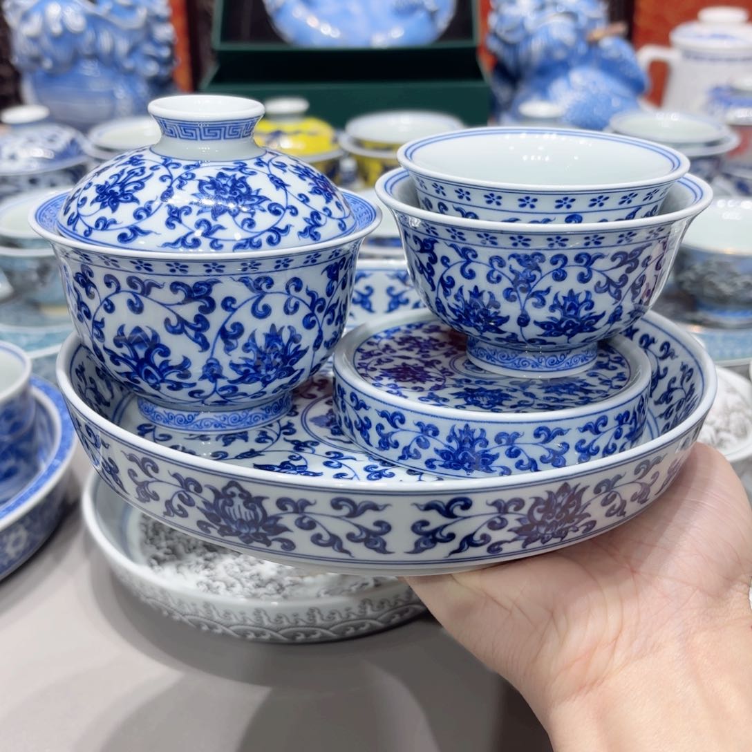 盖碗景德镇高温茶具