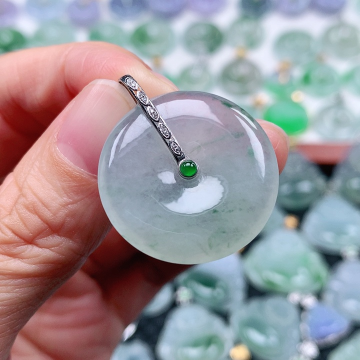 翡翠吊坠(不含链)18K金镶嵌D*