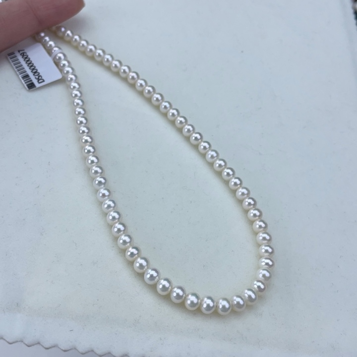 淡水珍珠颈饰银S925镶嵌卡5极光炫彩高品