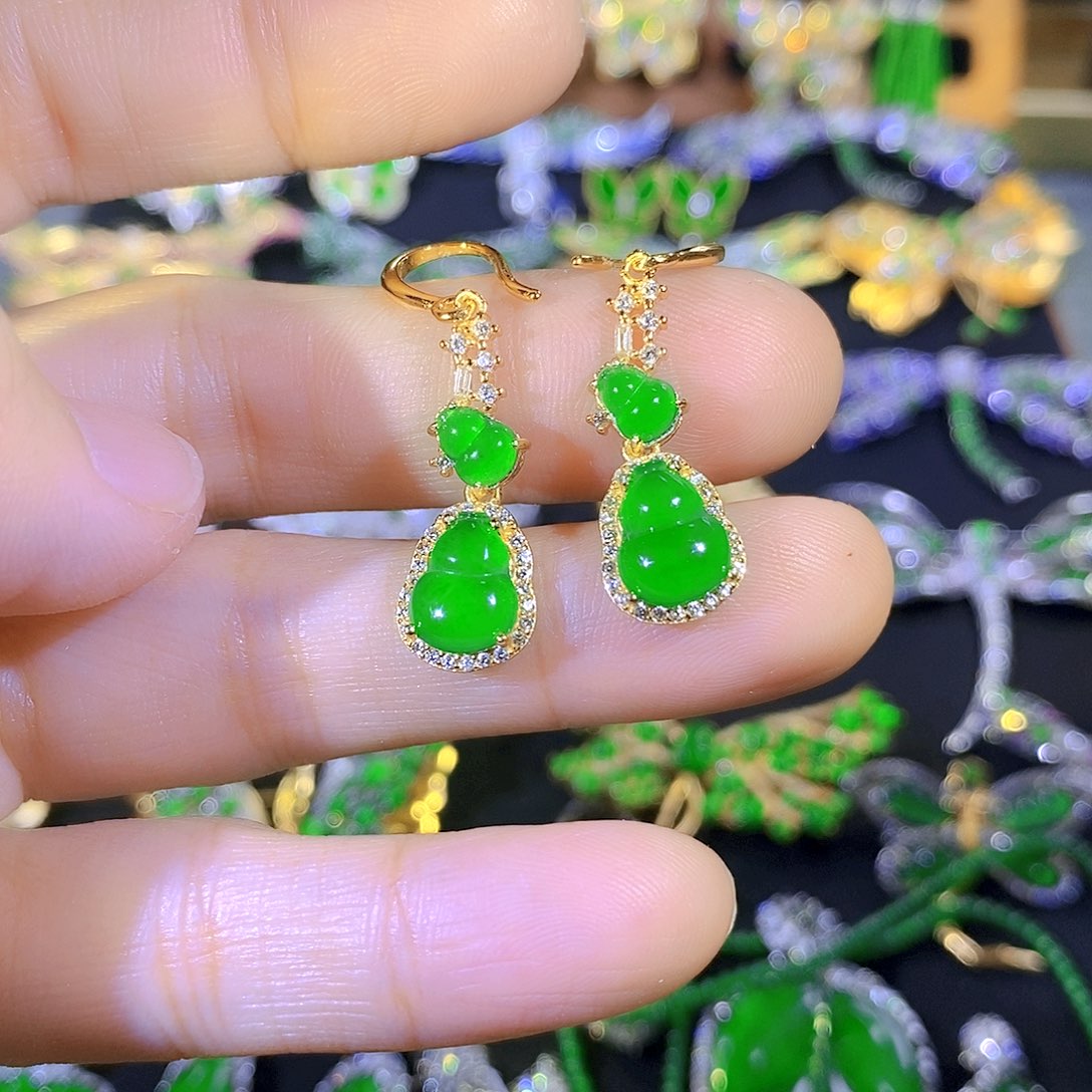 吊坠(不含链)银S925镶嵌翡翠