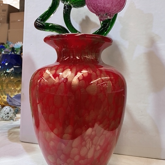 琉璃花瓶高29厘米口径9厘米