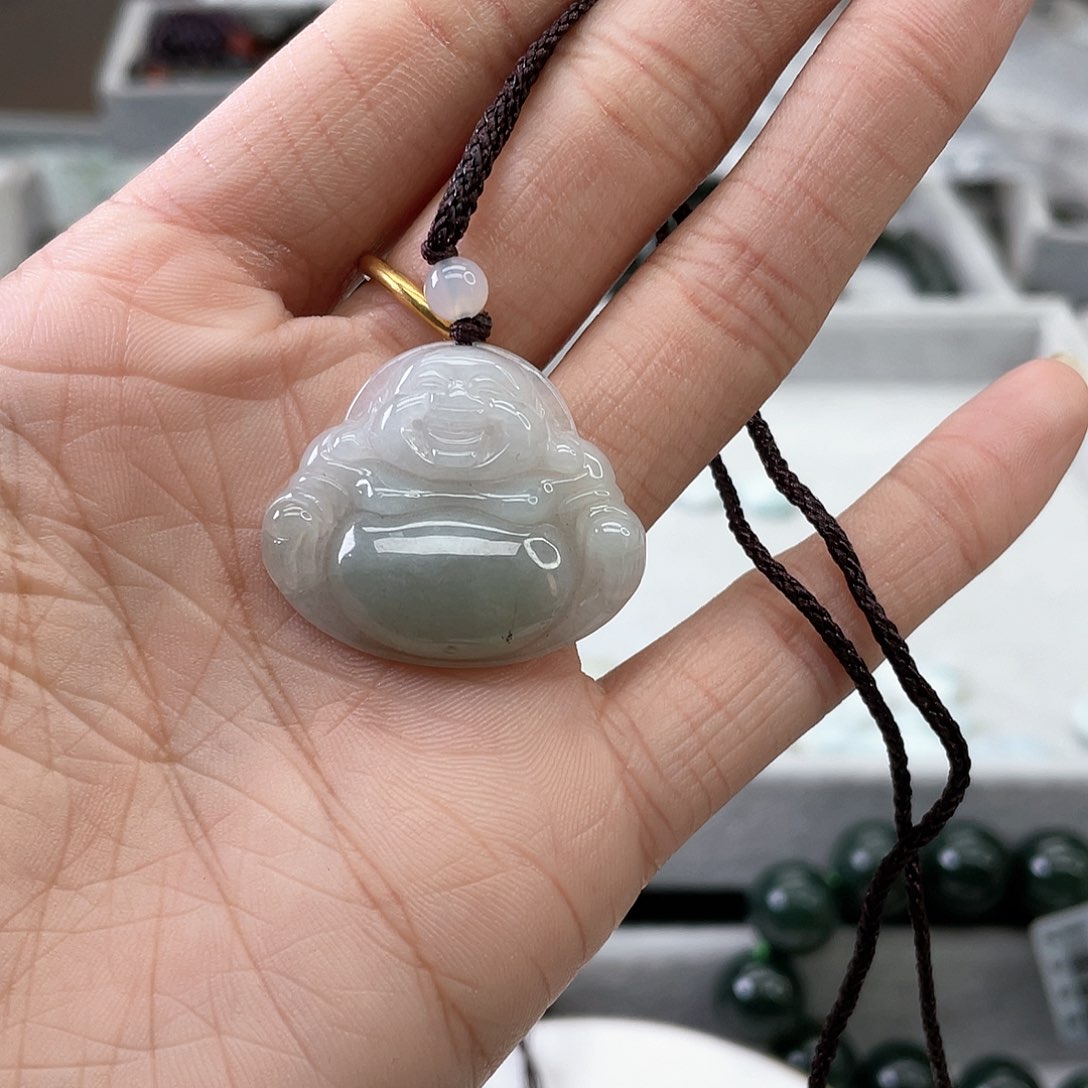 翡翠颈饰未镶嵌塌***肉佛公翡翠100