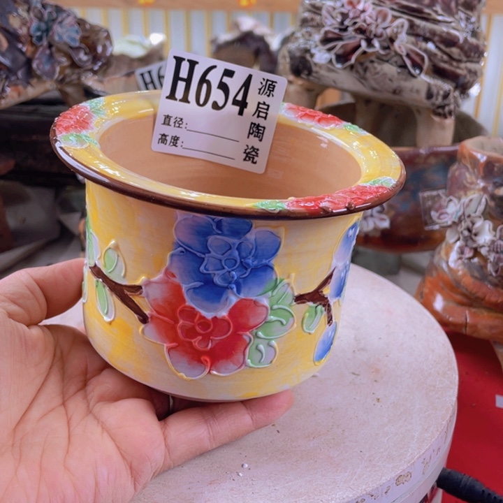 紫砂花盆景德镇陶瓷654