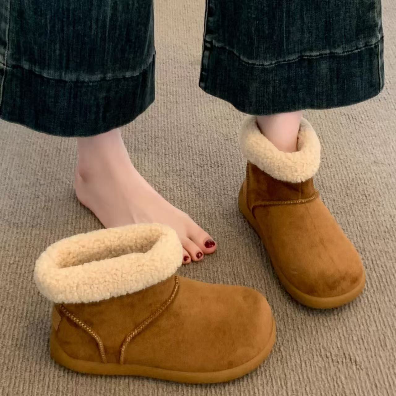 厚底时装靴女新款复古显瘦套筒马丁靴短靴7188