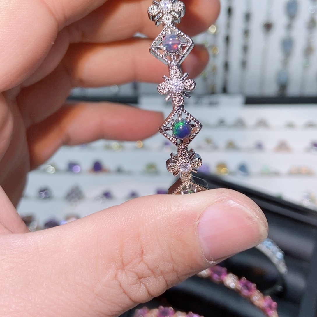 绿水晶戒指银S925镶嵌