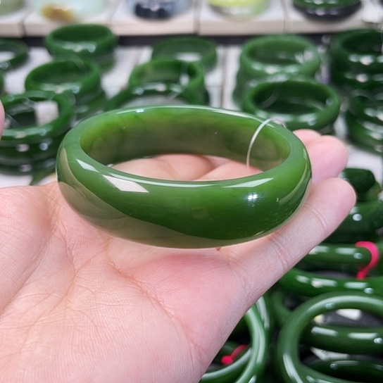 和田玉（碧玉）未镶嵌手镯枫*雨