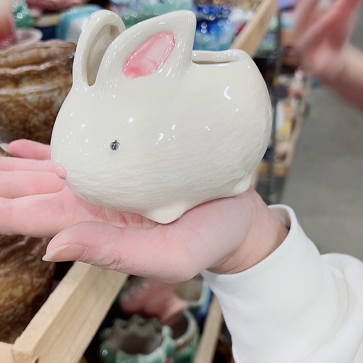 有孔，凑单福利满10元发货陶瓷多肉花盆！