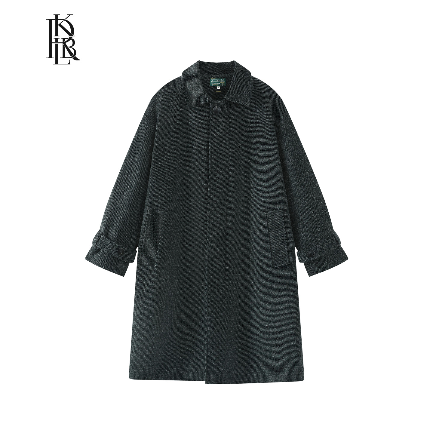 蓝布屋【意大利面料】重磅肌理斜纹丹宁巴尔马肯风衣外套KRBLJKT610
