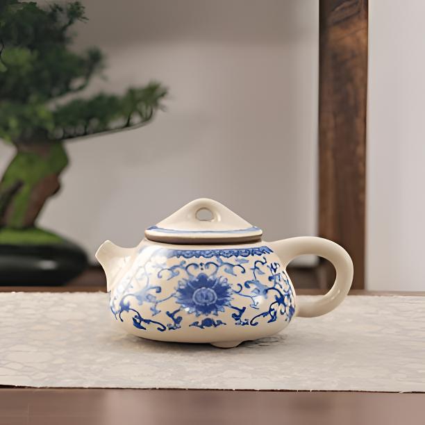 F033缠枝莲茶壶复古家用陶瓷纯手工全手工中式精美茶道茶文化