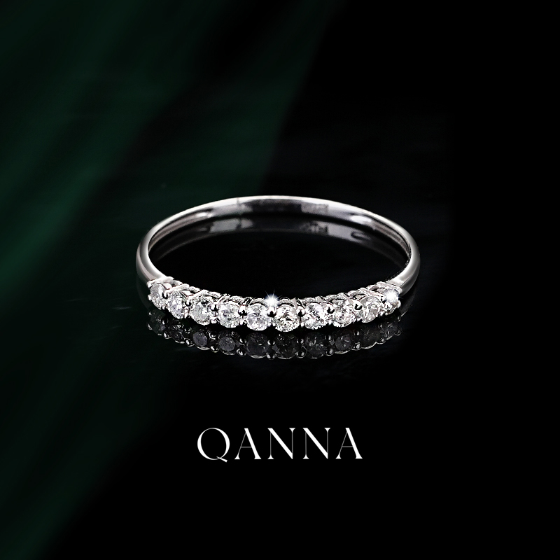 QANNA【十公主】【重金版排戒】时尚简约叠戴神器钻石戒指排戒AY