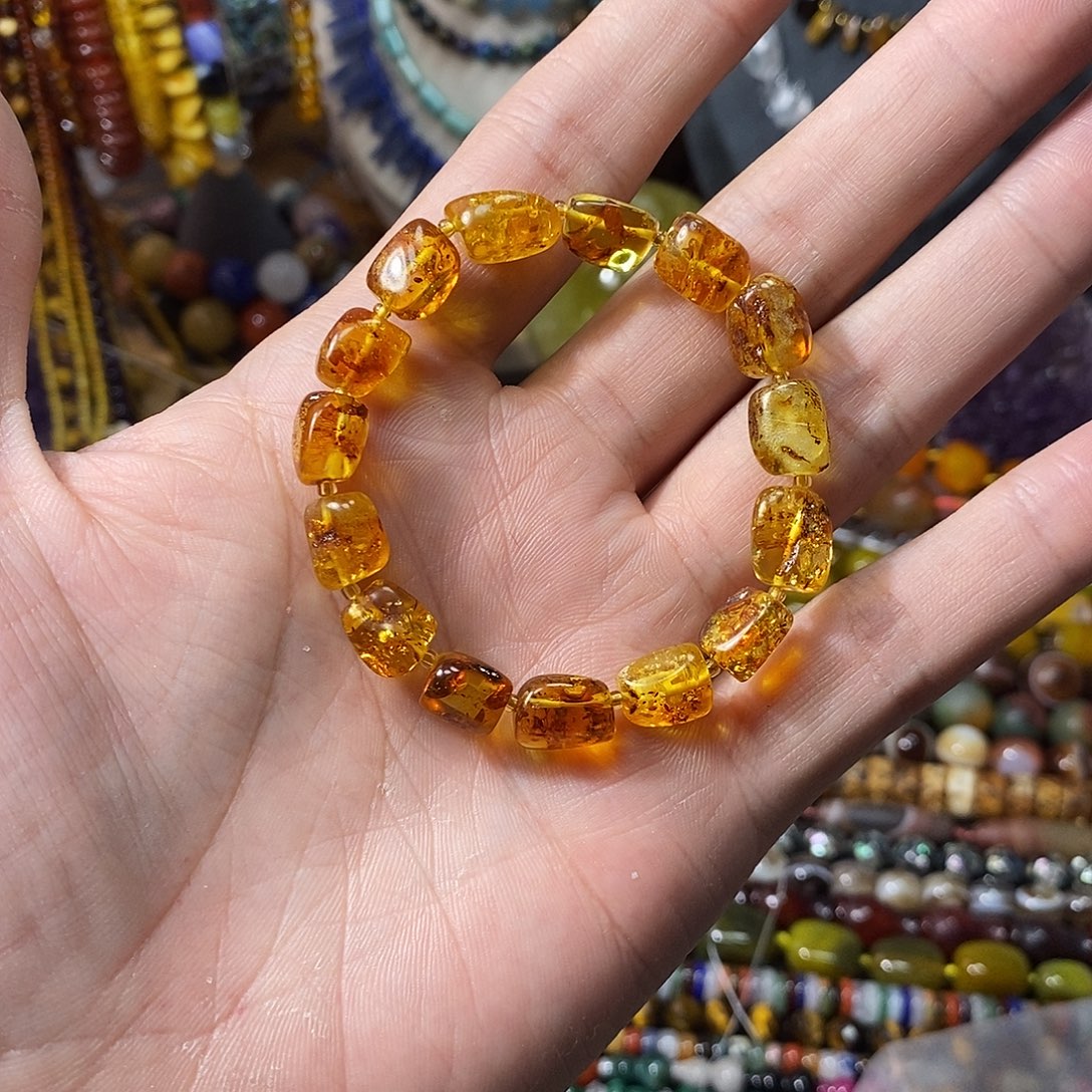 石英质玉未镶嵌，天然花，珀随行10mm，